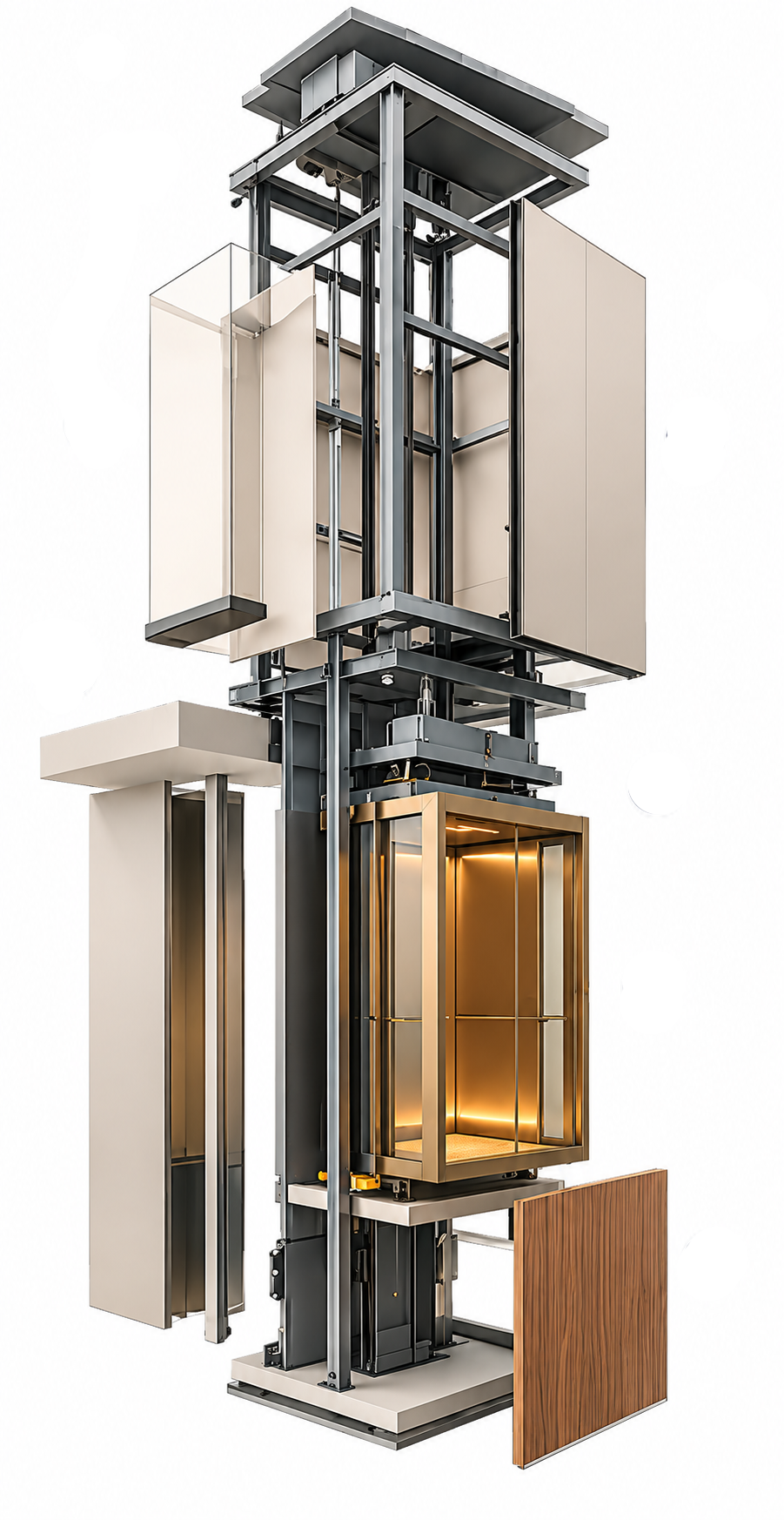Modular shaft elevator